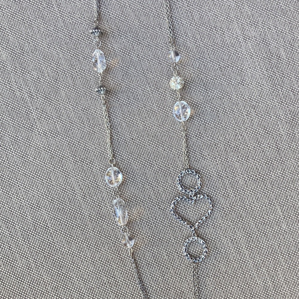 4 for $10 | Vintage silver toned asymmetrical necklace - Picture 2 of 6